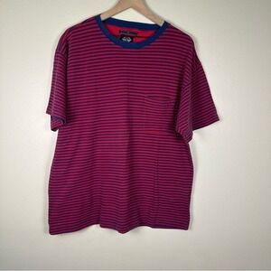 Vintage DOCKERS 90s Mens XL Striped Skater Streetwear Hipster Front Pocket Shirt
